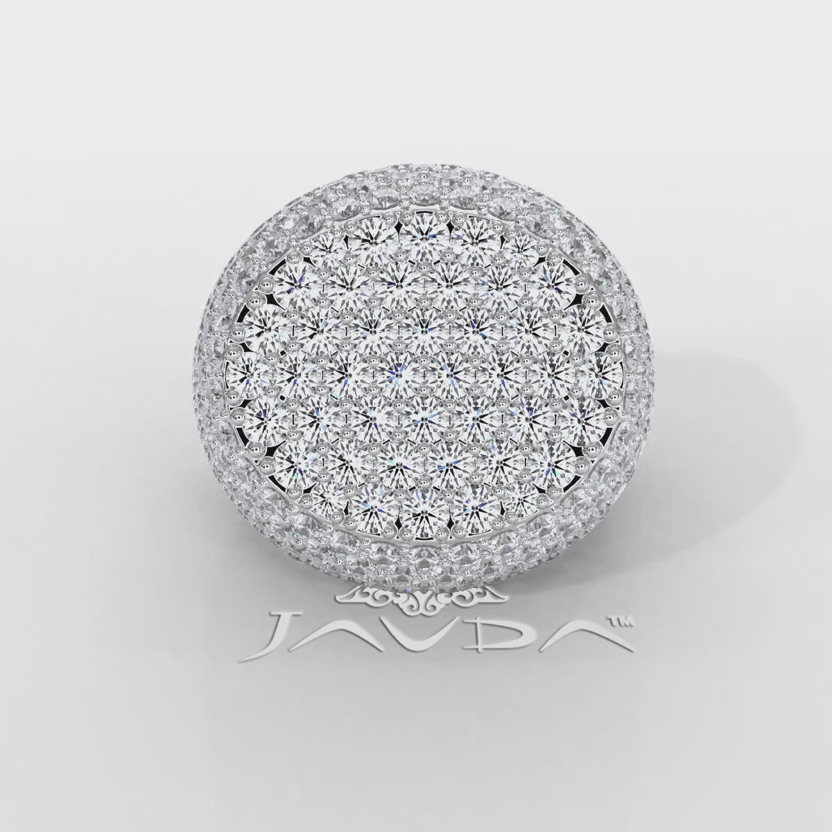 Circle of Glamour Men's 14K White Gold Lab Diamond Ring 11.5ctw